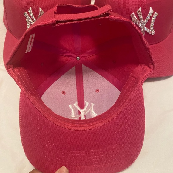 Pink Baseball Cap with Rhinestone Logo - Picture 3 of 11